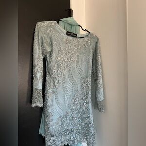 Light blue Gharara pants Pakistani outfit